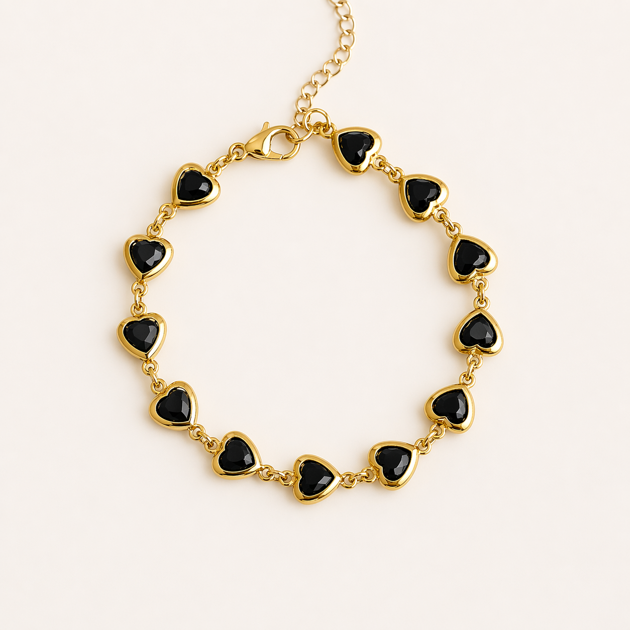 PULSERA CORAZONES NEGROS