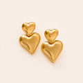 ZARCILLO DOBLE CORAZÓN DORADO