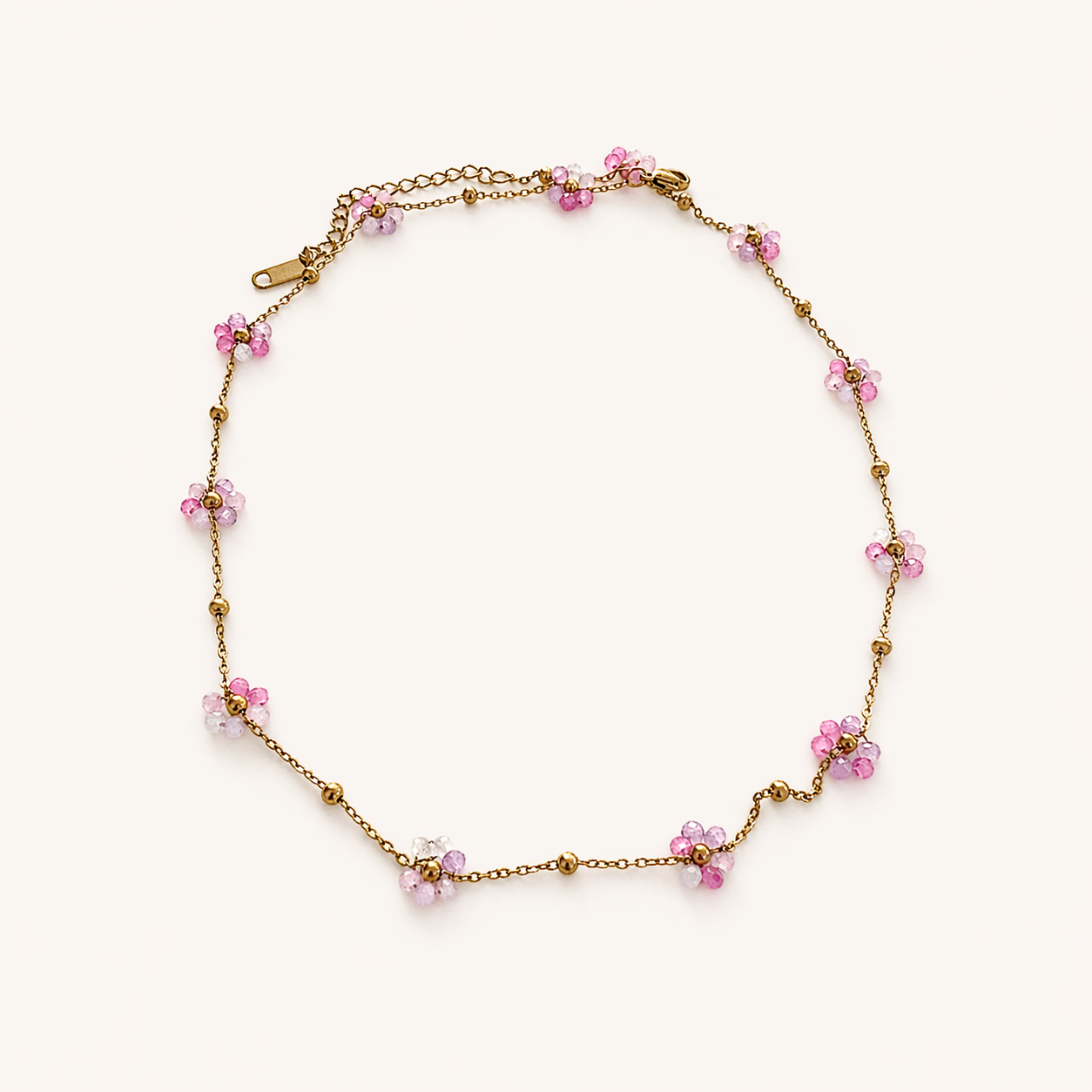 COLLAR FLORES ROSADAS
