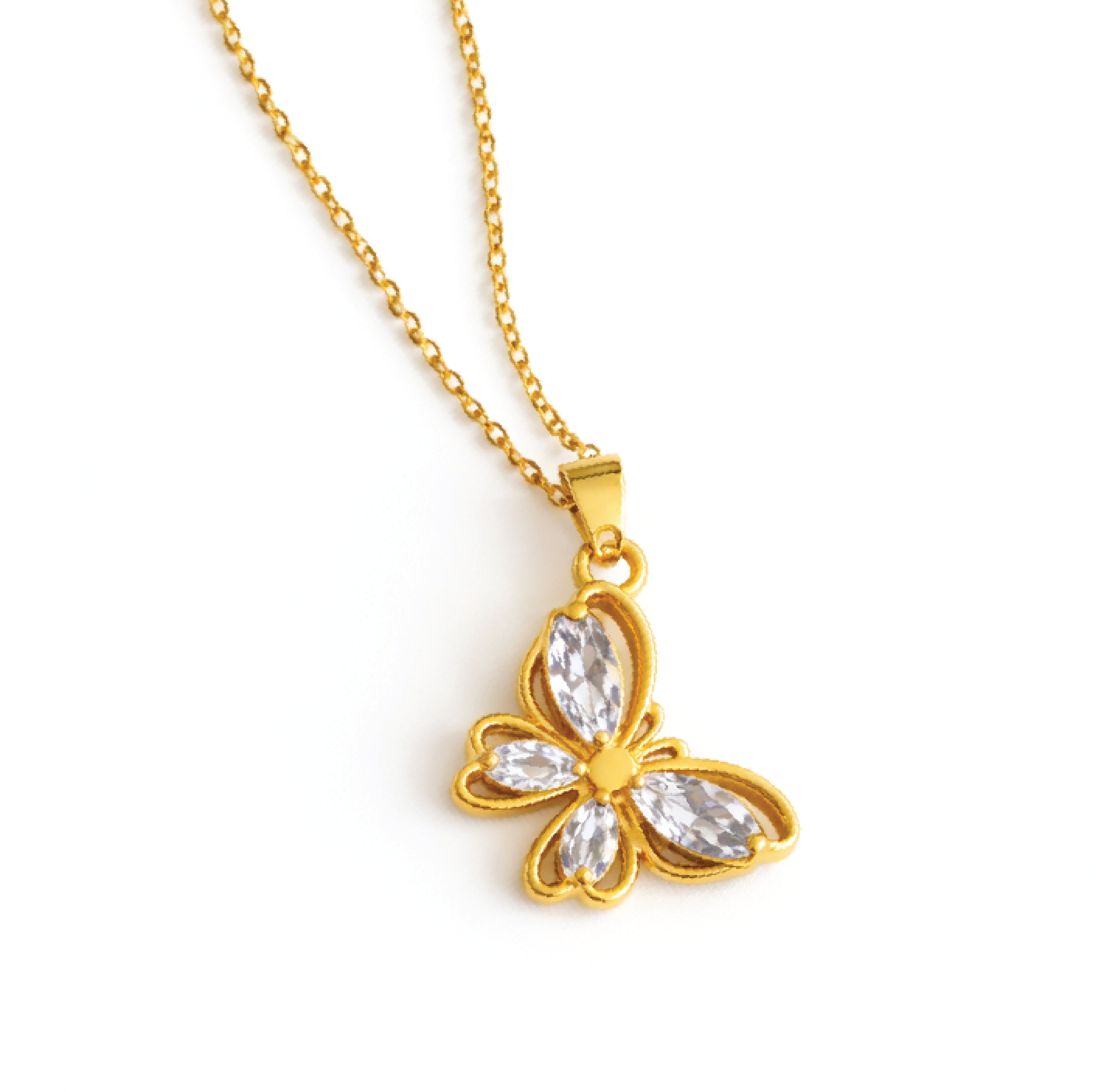 COLLAR MARIPOSA CRISTAL BLANCA