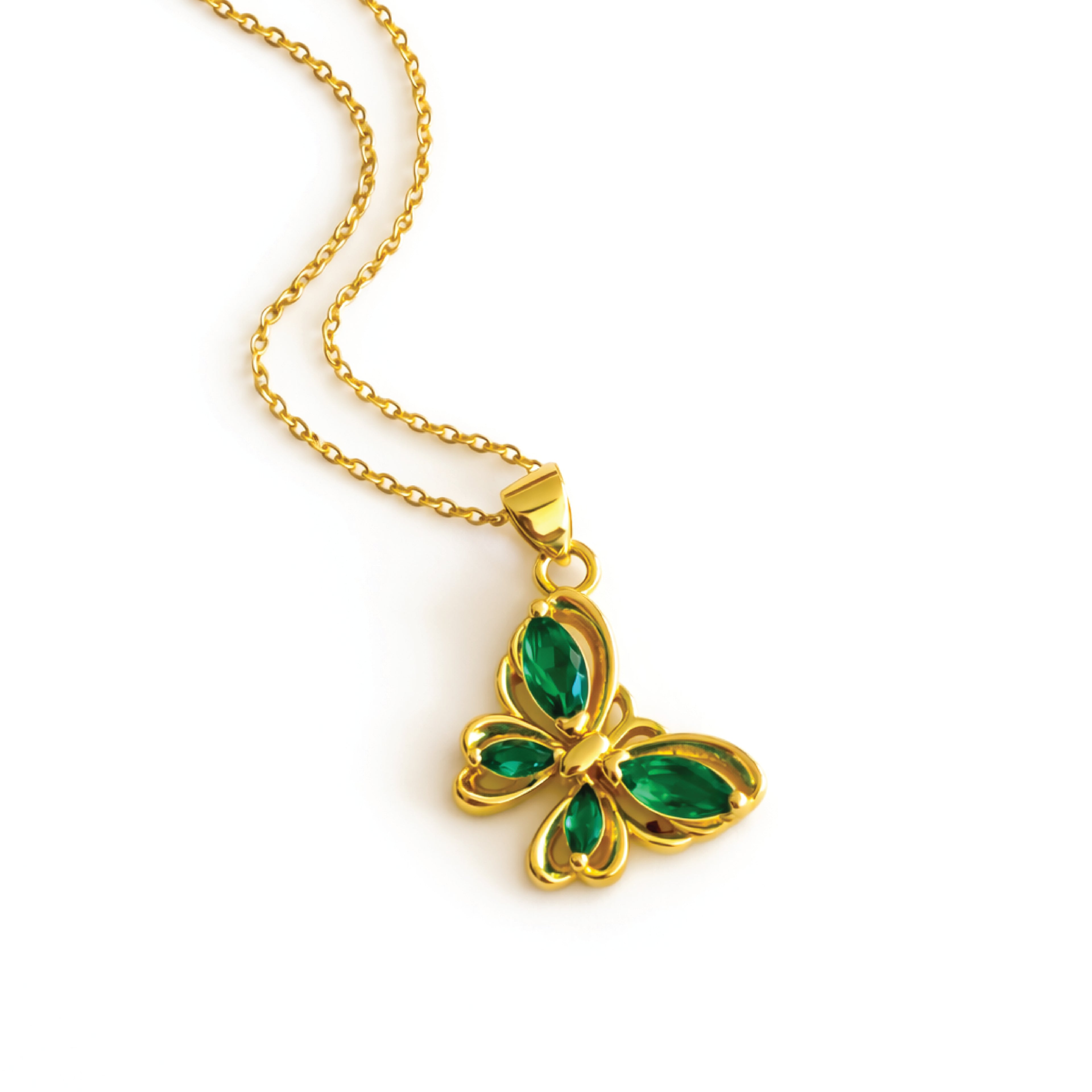 COLLAR MARIPOSA CRISTAL VERDE