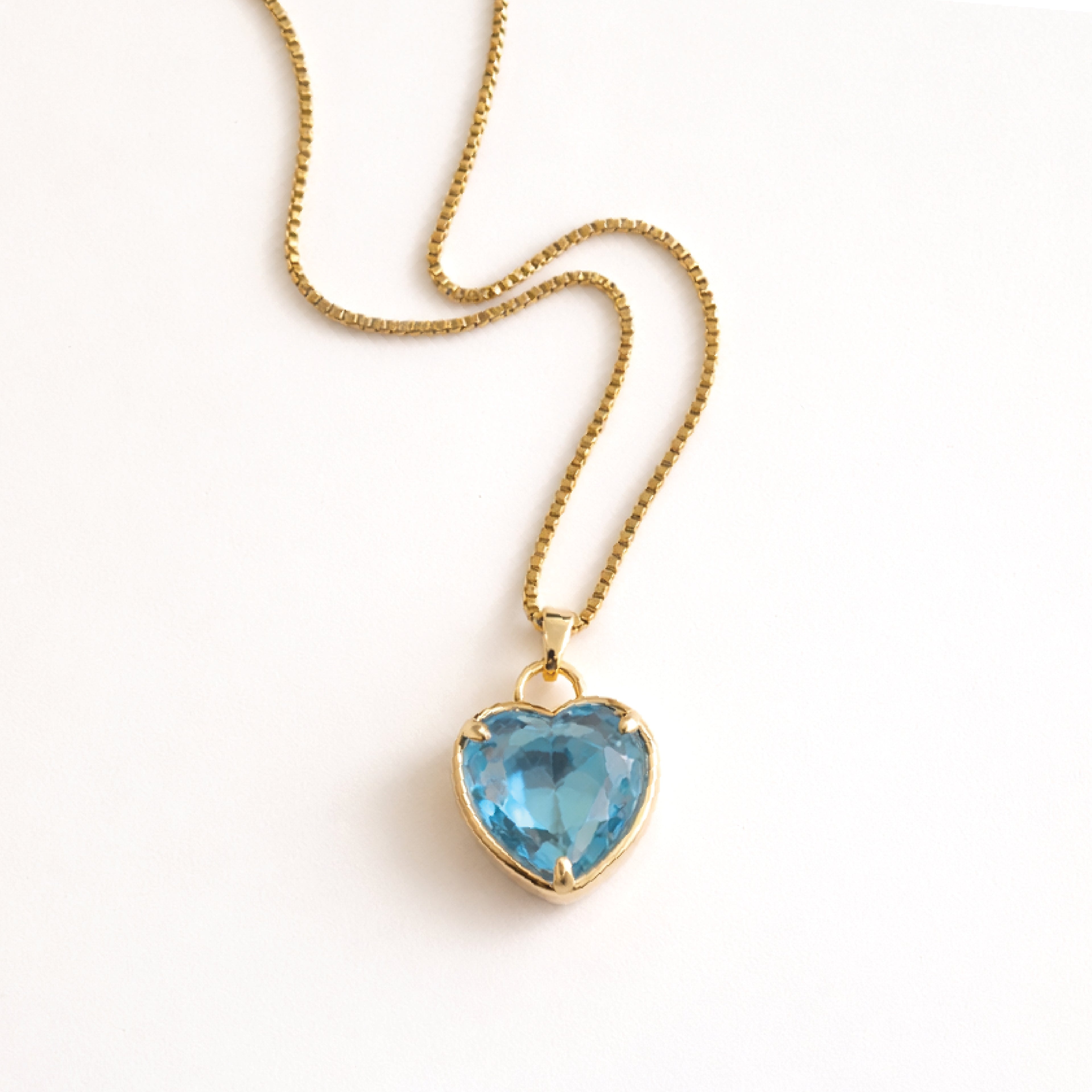 COLLAR CORAZÓN CRISTAL AZUL
