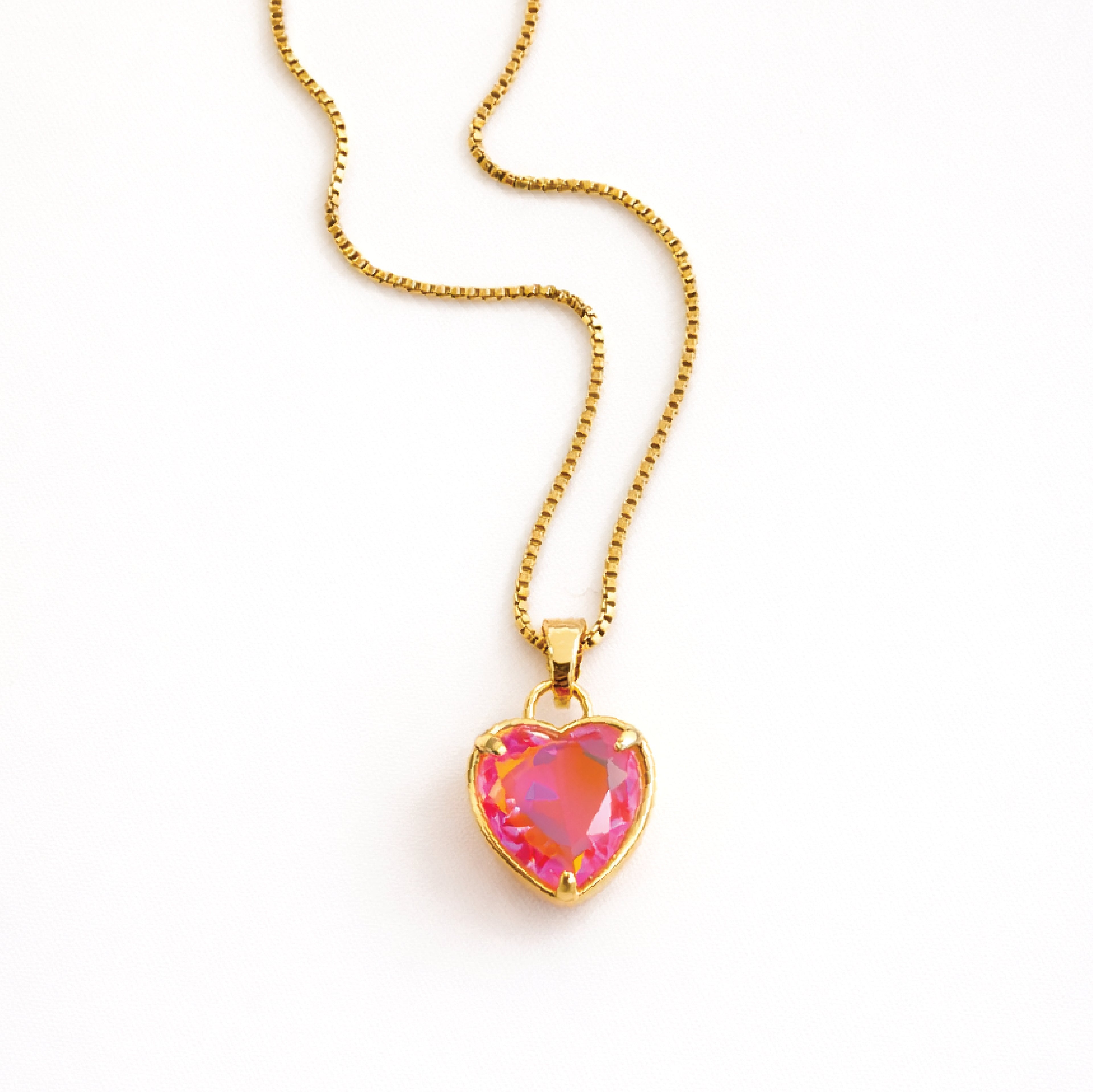 COLLAR CORAZÓN CRISTAL ROSA
