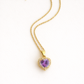 COLLAR CORAZÓN CRISTAL PÚRPURA