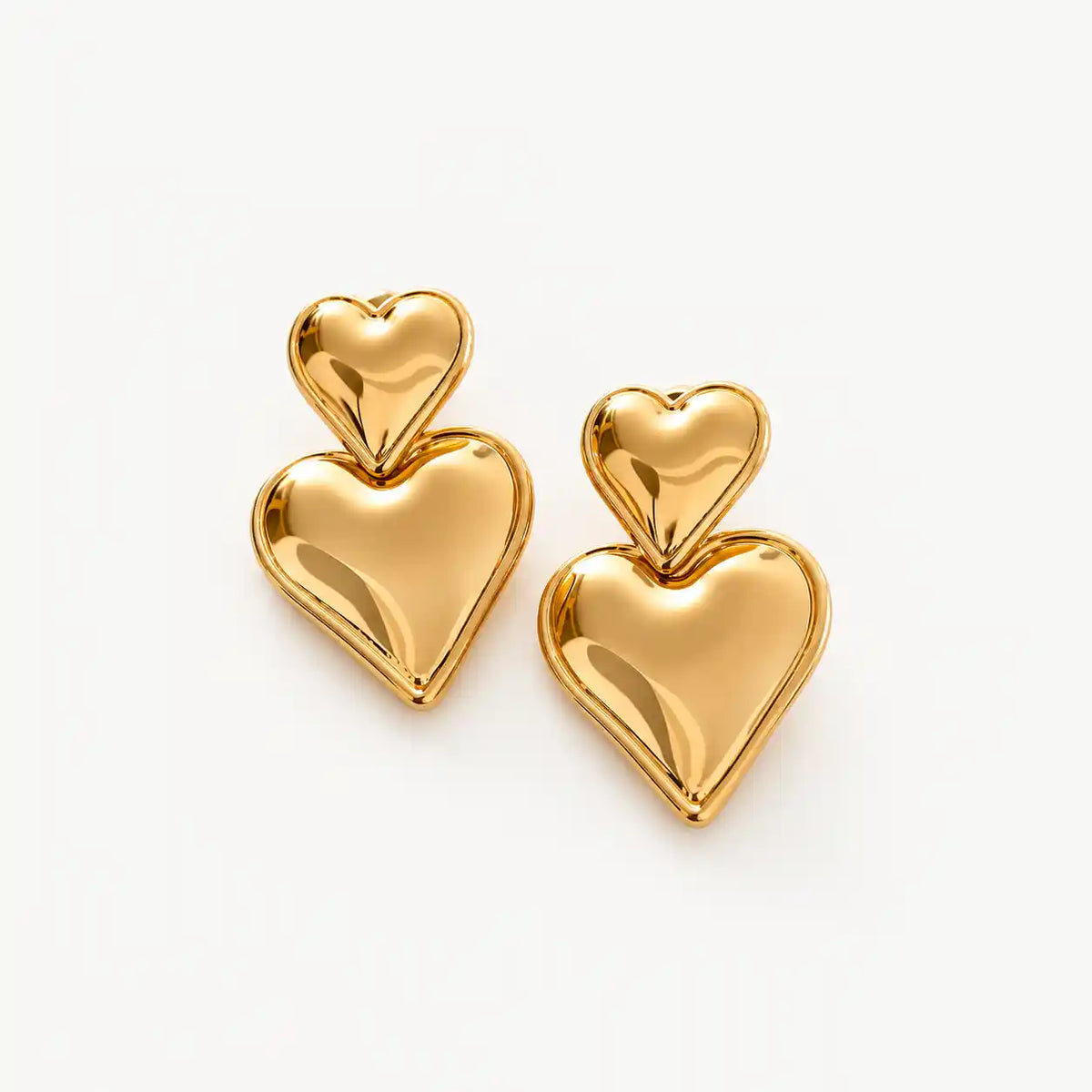 ZARCILLO DOBLE CORAZÓN DORADO