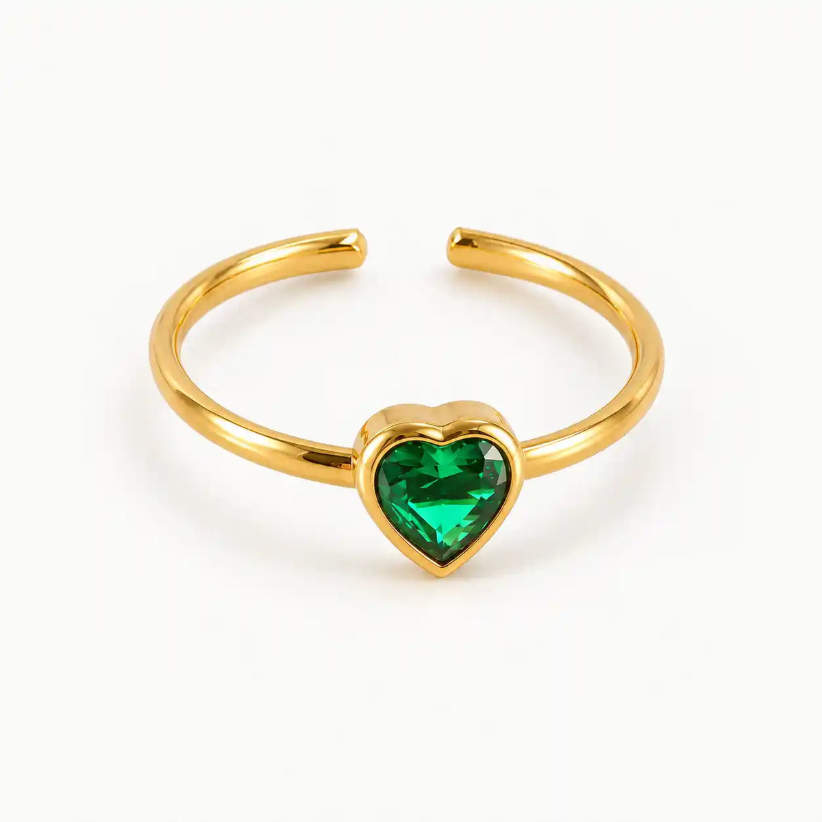 ANILLO CORAZON VERDE