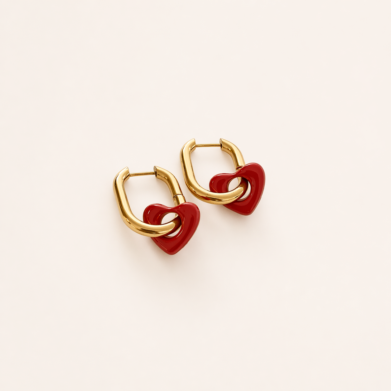 ARGOLLAS CORAZÓN ROJO