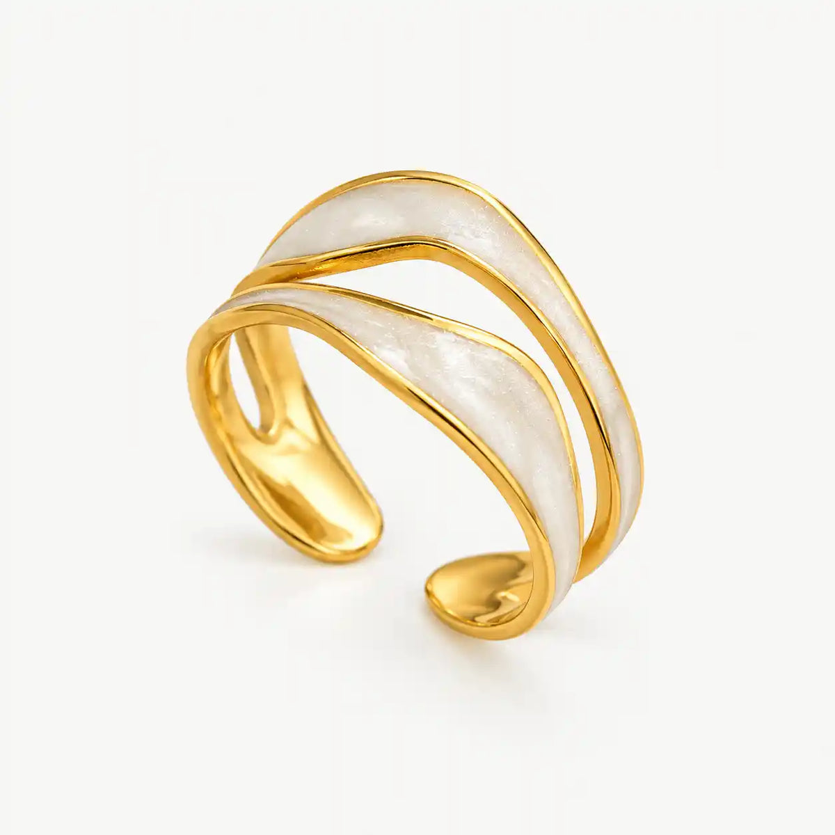 ANILLO BLANCO ONDA